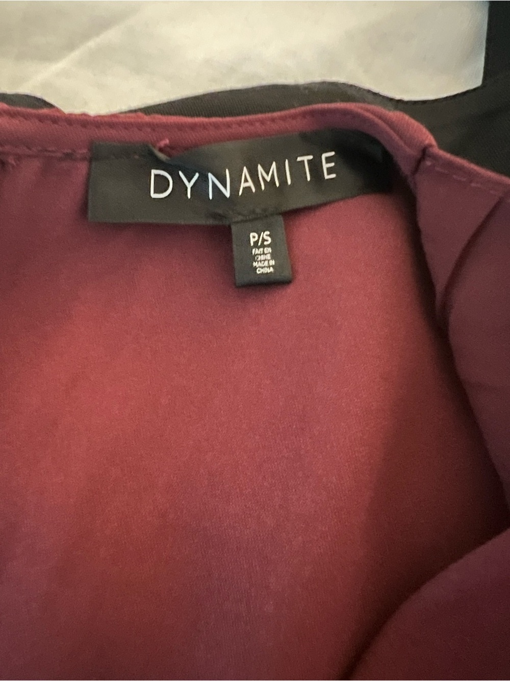 Dynamite Burgundy Long‑Sleeve Mini Dress – Size Small - Picture 2 of 7